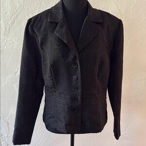 Suits Us 2 Piece Skirt Suit Black paisley Size 16